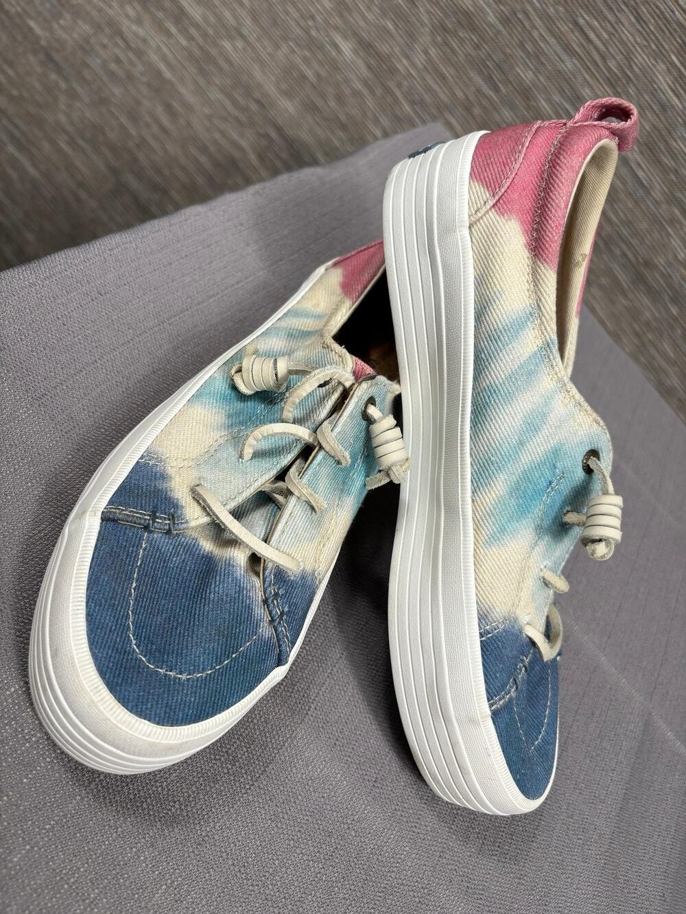 Sperry Shoes Womens Size 8 Multicolor Tie Dye Lace Up Platform Comfort Sneakers